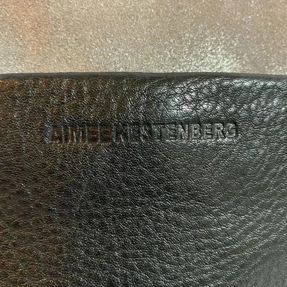 Aimee Kestenberg black grey leather suede satchel handbag